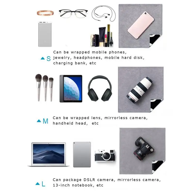 For Outdoor Soft Camera Wraps Reusable Camera Wraps Lens Pouches Dust-Proof Cloth Bag Camera Bag Inserts For Cameras Lenses