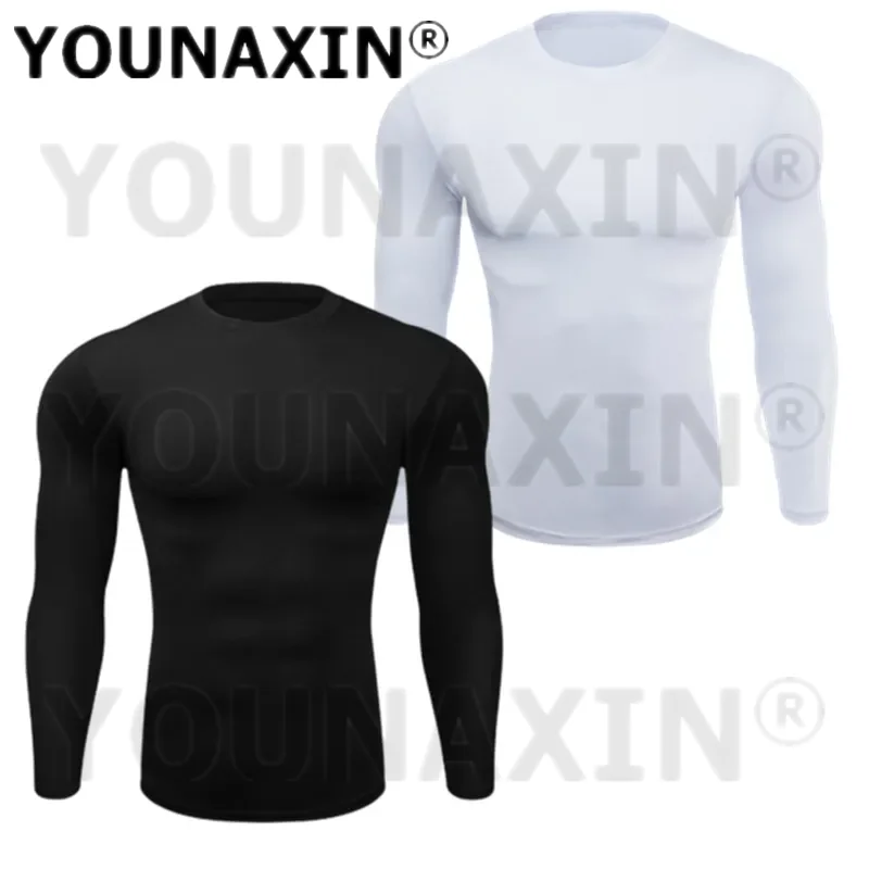 Men Base Layer Exercise T-shirts Compression Running Tights Pilates CrossFit Training Boy Basketball Sports Tops Quick Drying