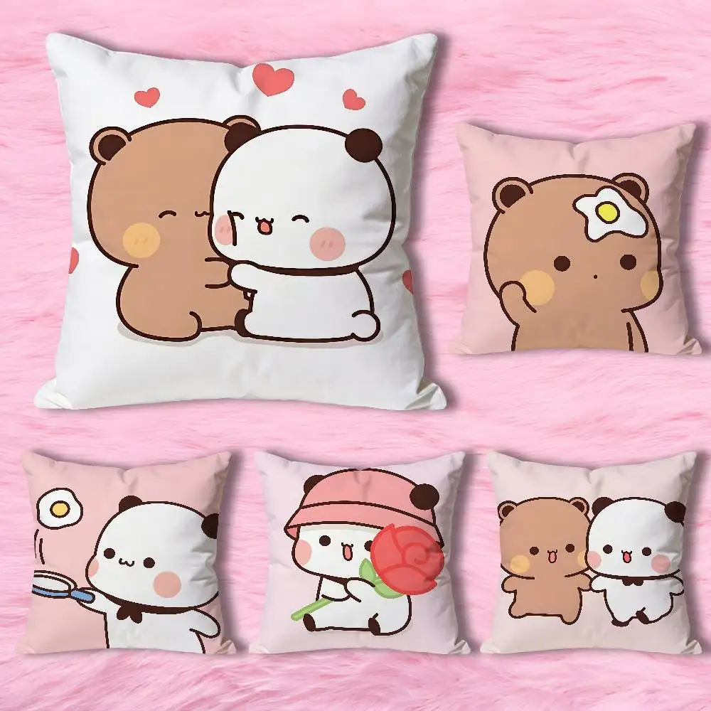 Cute B-Bubu D-Dudu Print Pillow Case Aesthetic Bedroom Decor 30x30 40x40 45x45 50x50 60x60 65x65cm