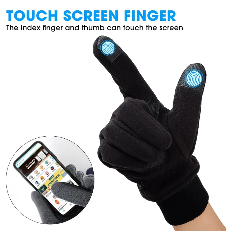 Winter-Reithandschuhe Fleece-Gefütterte Fahrradhandschuhe Thermische Polar-Fleece-Handschuhe Touchscreen-fähige Warme Fäustlinge