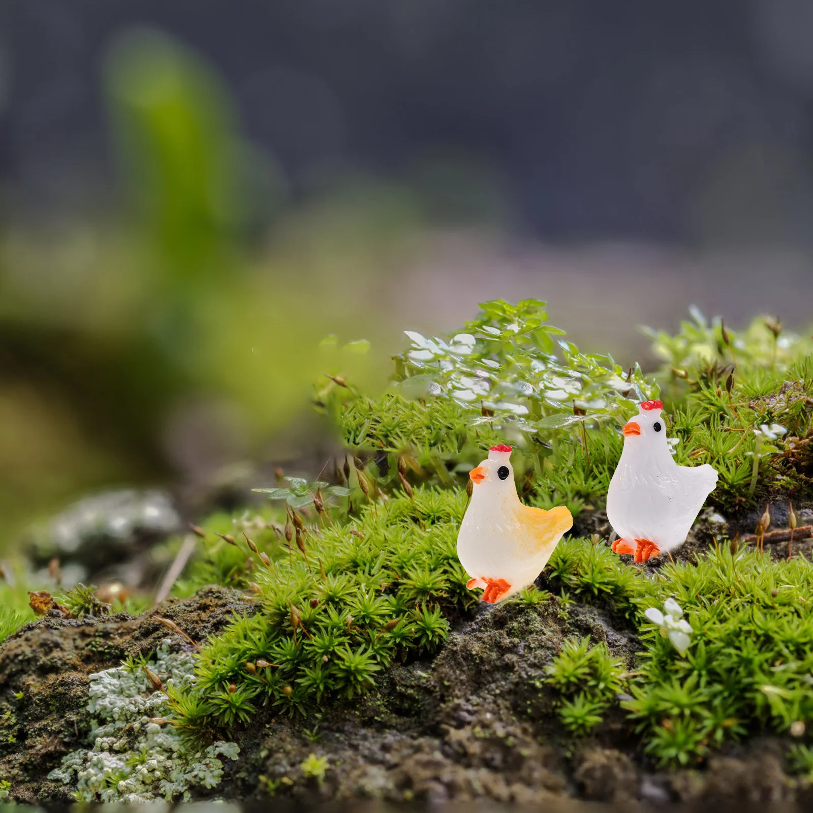 

1 set 1 Set Resin Miniature Chick For Micro Landscape Decoration Tiny Chicken Ornament Lightweight Portable Garden Sculpture