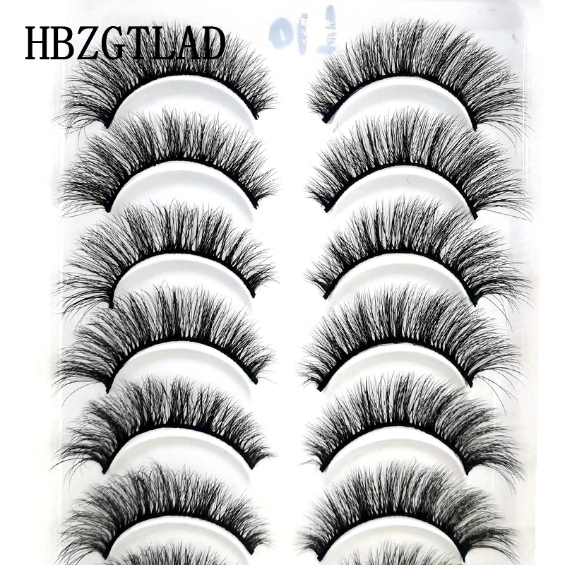 NEU 10 Paar Flauschige Künstliche Nerz-Wimpern Natürliche Lange Falsche Wimpernverlängerung Handgefertigte Volumen 3D Wimpern Make-up Faux Cils Cilios – Detail 5