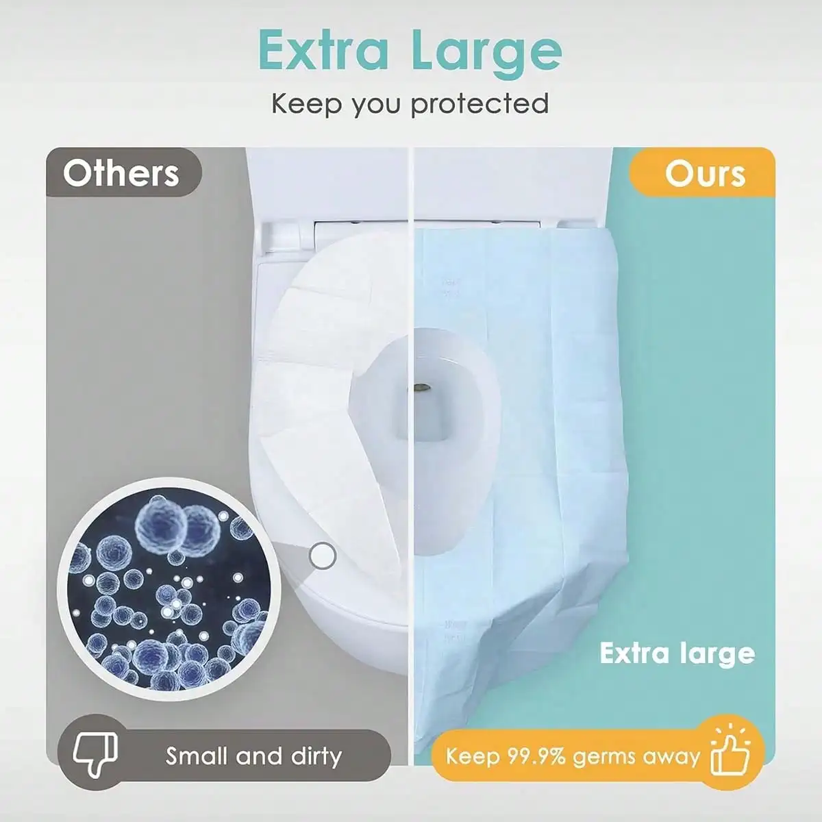20 sheets of disposable flushable toilet seat liners | Portable travel-sized soft paper cover, toilet seat liner for trips