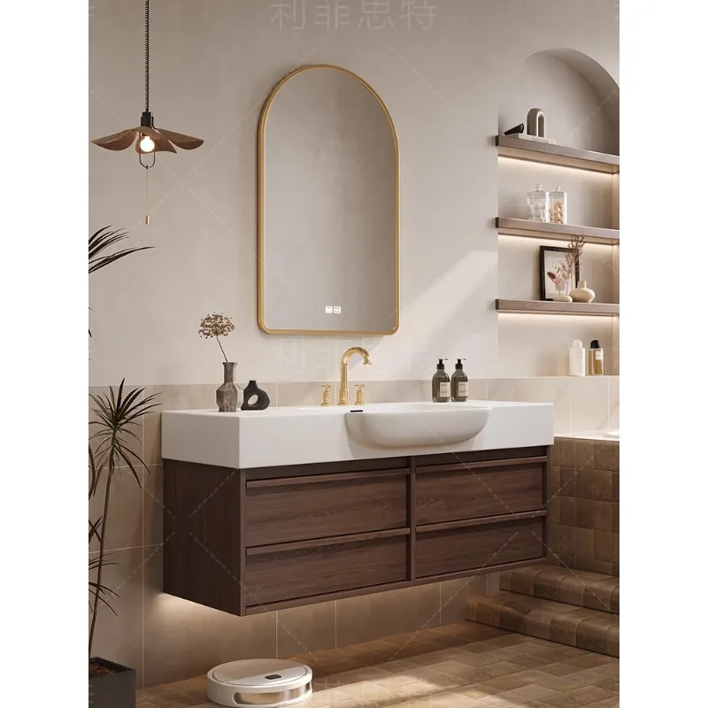 Ceramic integrated basin big belly basin narrow side bathroom cabinet toilet wash basin washstand