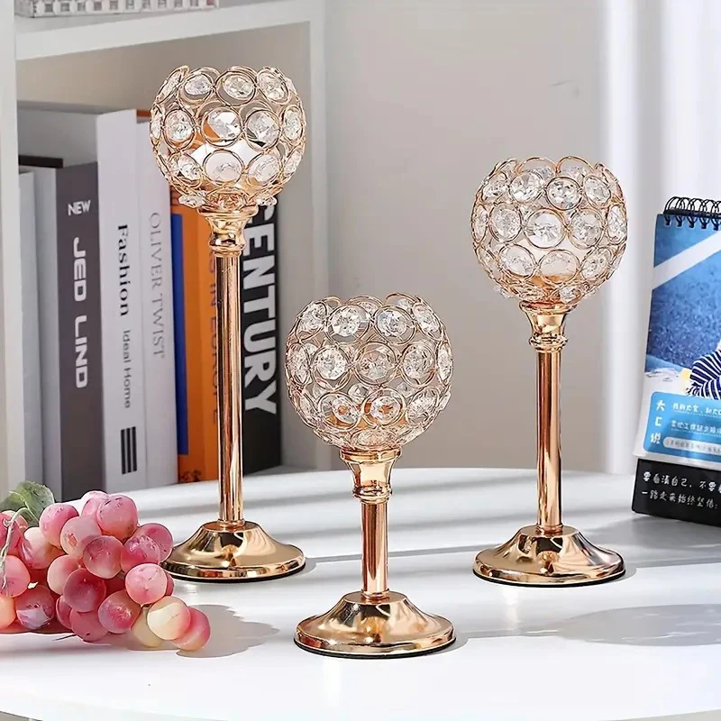 Golden Candle Holder Tea Light Candlestick Gold Color Holder Wedding Church Decor Dinning Table Centerpieces Home Decoration