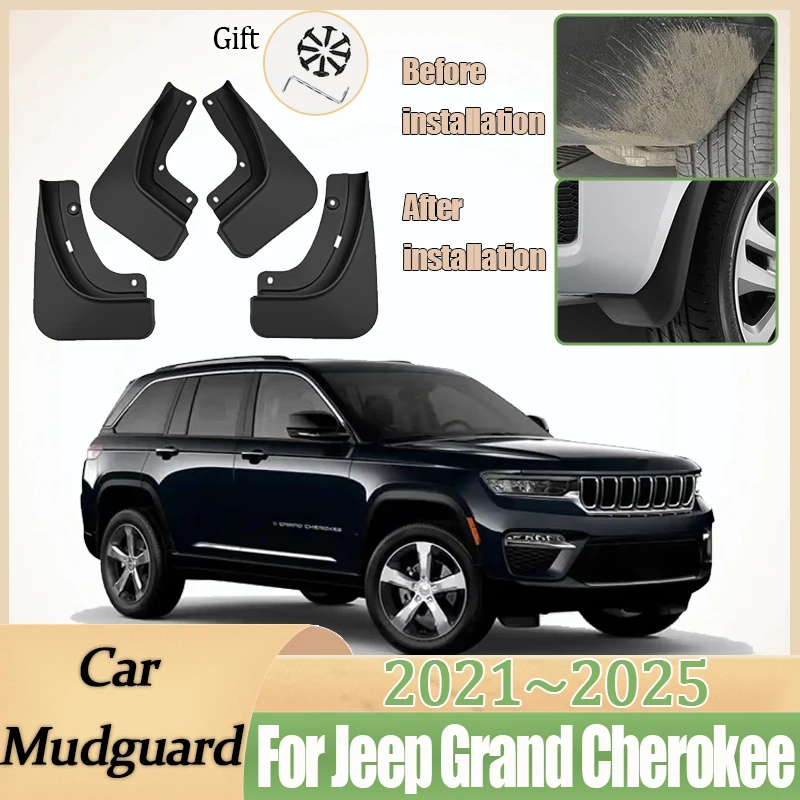 

Car Fender for Jeep Grand Cherokee WL 2021~2025 Front Mud Flap Splash Guard Mudguard MudFlap Rear Wheel Protect Auto Accessories