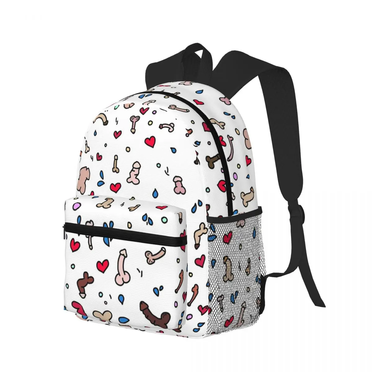 

Small Penises Dick Pattern Student Backpack School Bag Hiking Travel Daypack for Men Women Bookbag Shoulder Bags