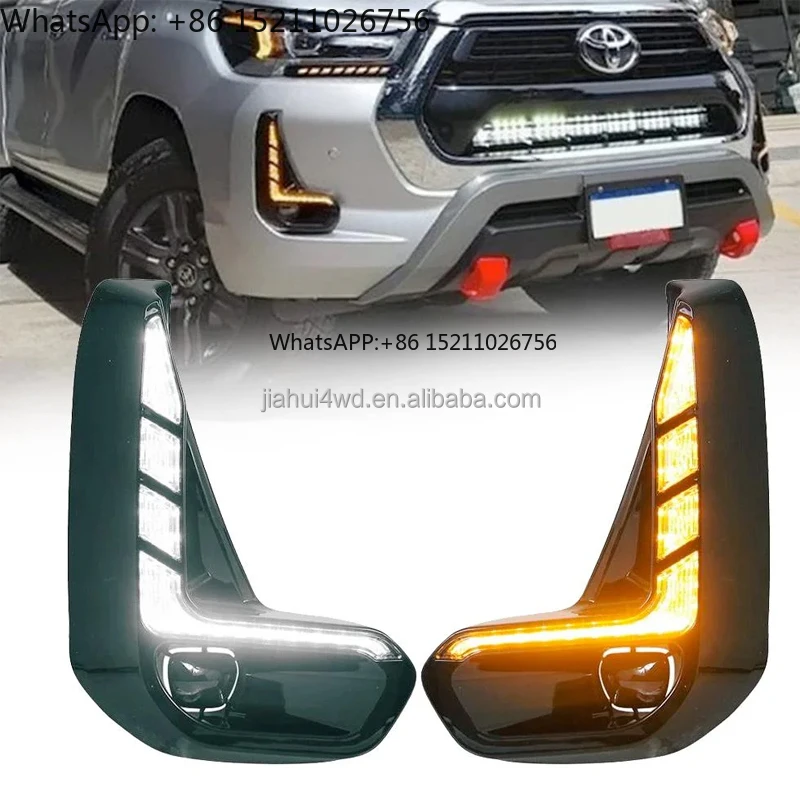 

Светодиодный дневный фонарь DRL для Toyota Hilux Revo 2020 2021 2022 2023, противотуманная фара DRL