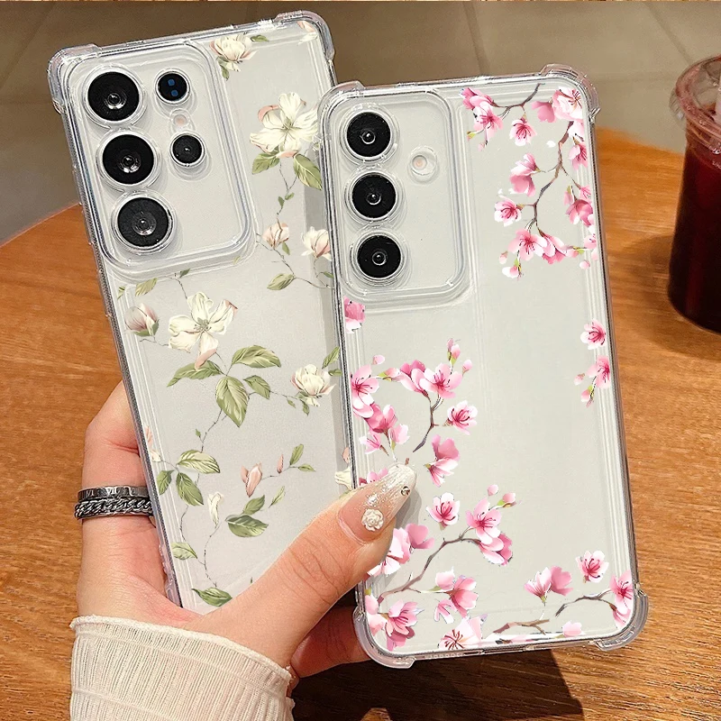 Flower Phone Case For Samsung Galaxy A57 5G A37 A56 A16 A17 A55 A15 A06 A07 A36 A35 A26 A14 A54 A53 A52 A33 A32 A23 A25 A05 A05S