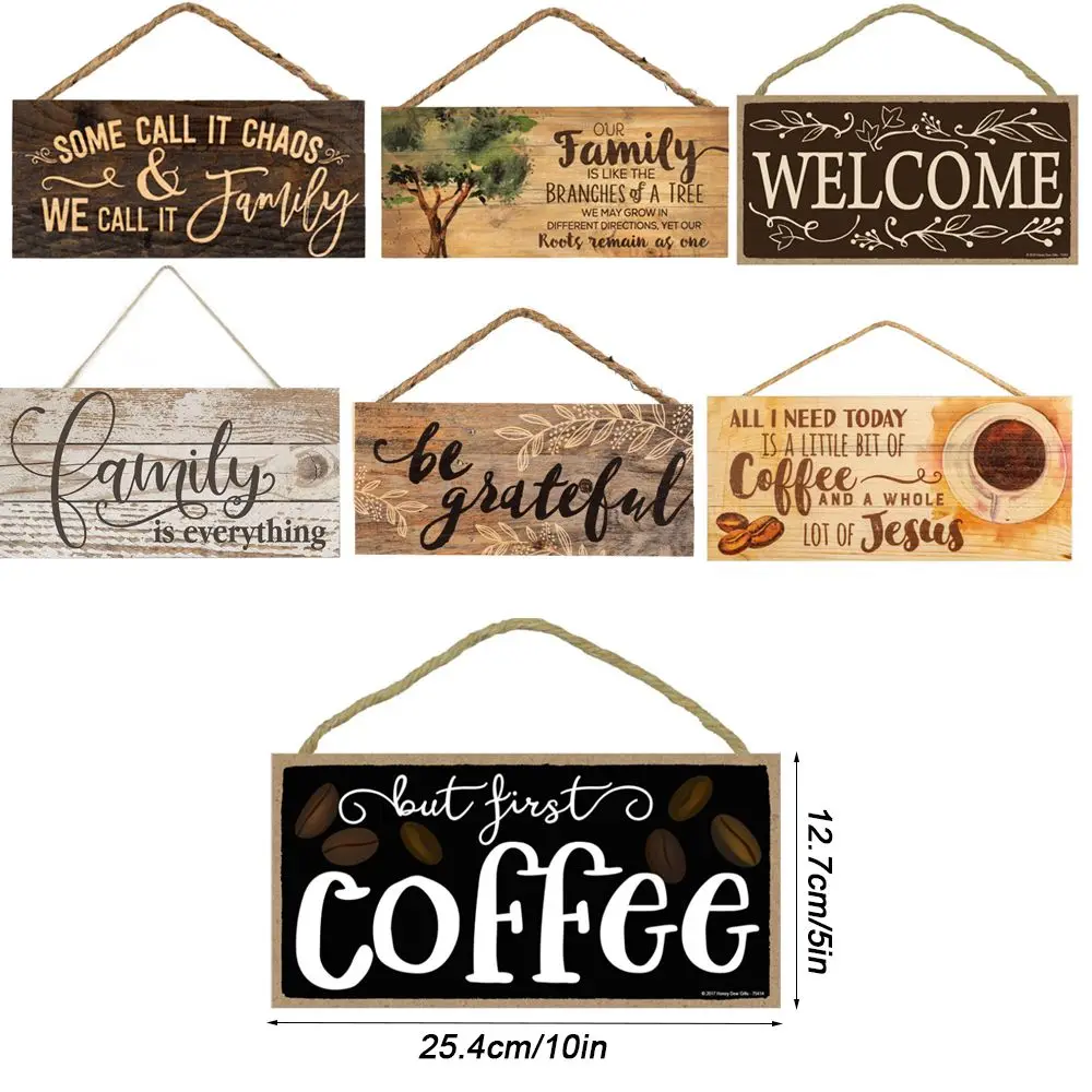 Wooden Welcome Plaques Sign Friendship Family Sign Decorative Hanging Wall Pediments Rustic Wall Art Decoration Sweet Home