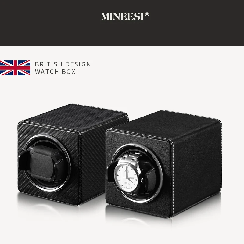 

MINIESI Single Watch Winder Battery Wooden Shaker Watch Box Automatic Winder Storage Case Mabuchi Motro