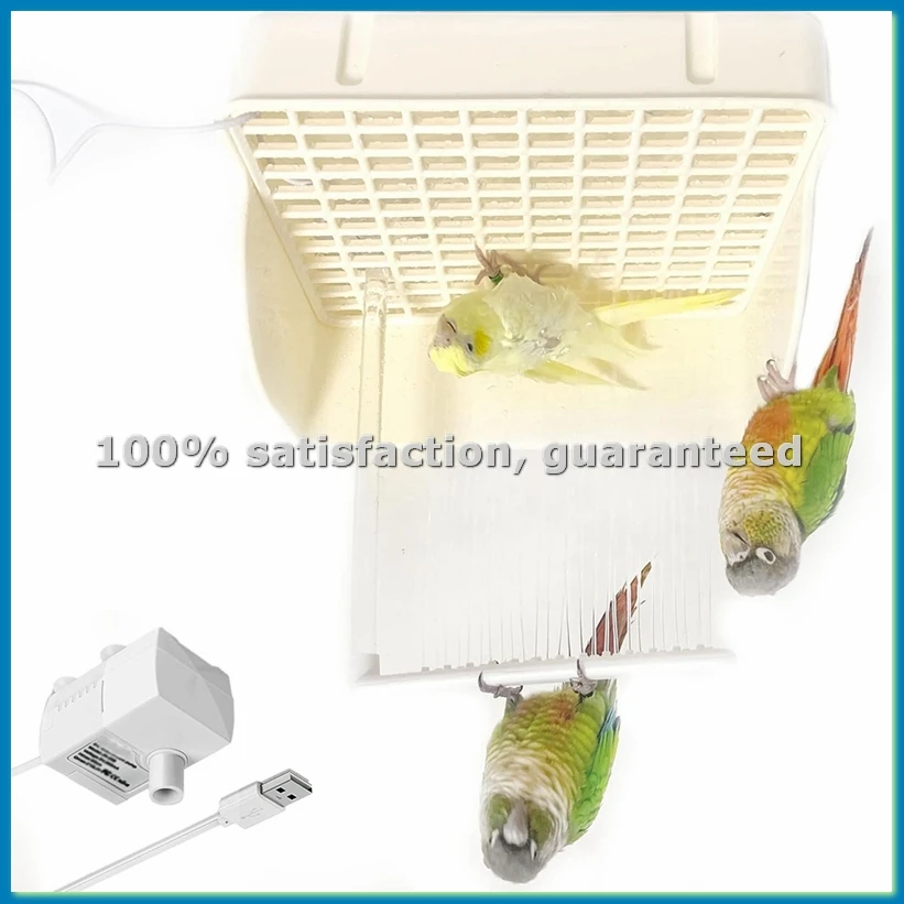 Automatic Parakeet Bird Bath with Pump, Bird Shower Fountain Indoor Bathtub with Running Water, Parrot Bath Tub Faucet-A33R