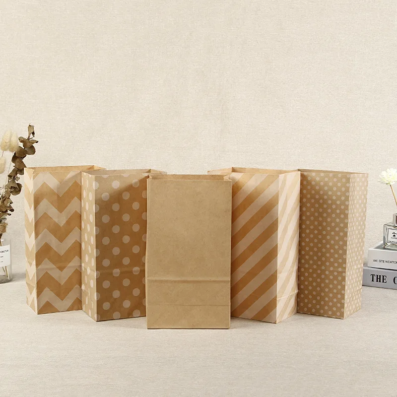 25/50pcs Paper Candy Bags Food Packaging Paper Bag Gift Bags Baby Shower Birthday Wedding Party Decoration Paper Craft Bags