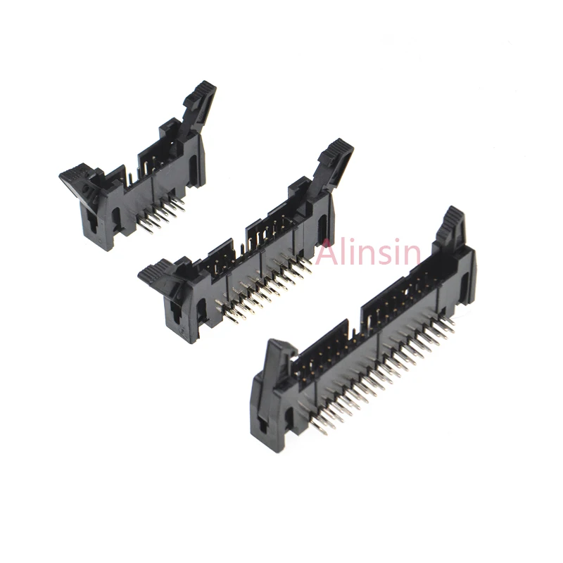 5/10pcs Dc2 6/8/10/16/20/26/34/40 Pin 2.54mm Pitch Male Socket Straight/Right Angle Idc Box Headers Connector 10p/20p Fc Cable