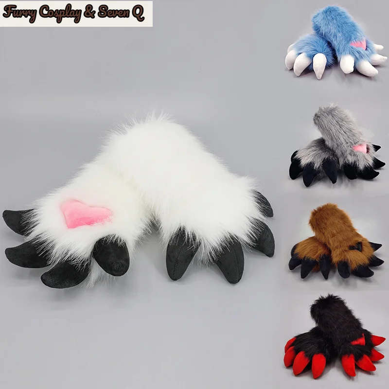 Handmade Fursuit Claw Kig Gloves Dragon Paw Comic-Con Cosplay Gloves Character Stage Costume Role Play Performance Props Gifts