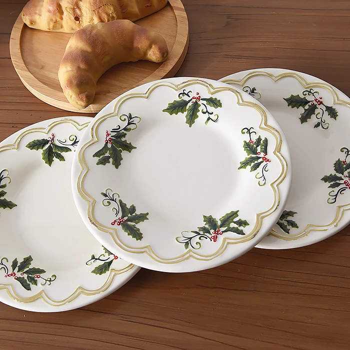 

Christmas leaf ceramic candle tray tray to paint gold to make dinner plates