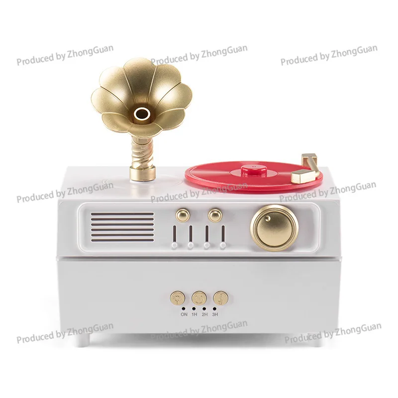 Speaker Rotating Colorful Light Ultrasonic Atomizer Aromatherapy Machine Remote Control Bluetooth Retro Phonograph Humidifier