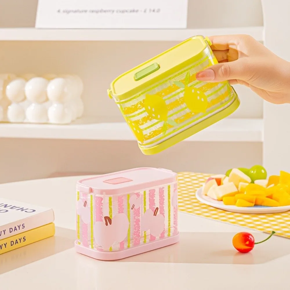 Przenośne, jednorazowe pudełko do przechowywania widelców do owoców, przezroczyste, wielokrotnego użytku małe pudełko do przechowywania widelców, pudełko do przechowywania szaszłyków do ciast z przyciskiem.
