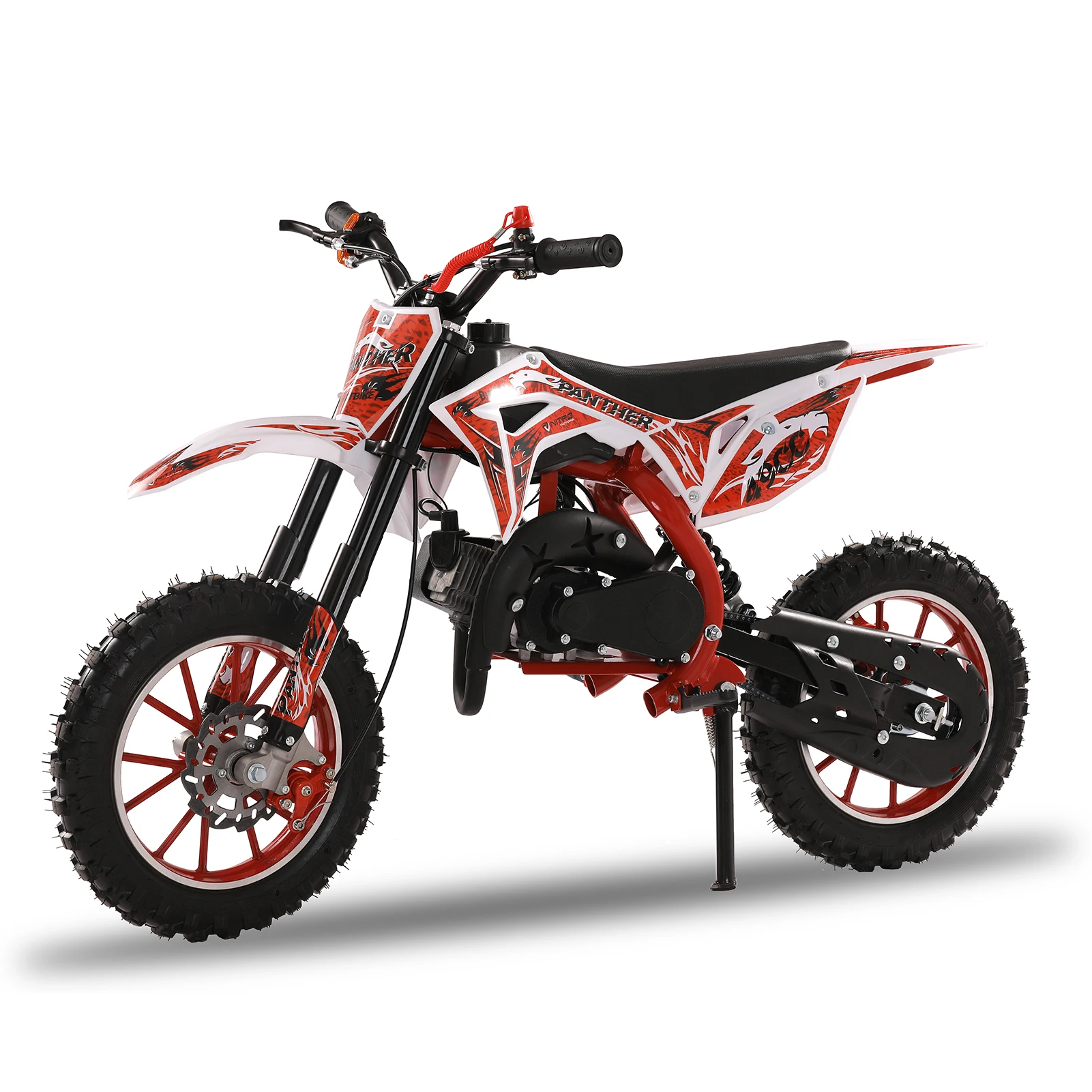 49cc 2-Stroke Kids Dirt Bike, Gas Power Motocross, Off Road Mini Motorcycle, Pocket Motorbike with Front Rear Disc Brakes