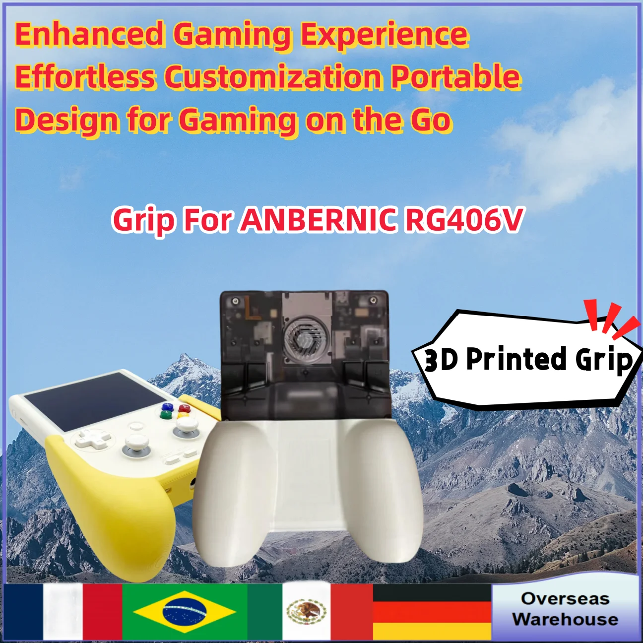 ANBERNIC RG406V Handheld Game Console Grip 3D Printed Grip Handle Accessories DIY Controller Holding A Comfortable Grip Gifts