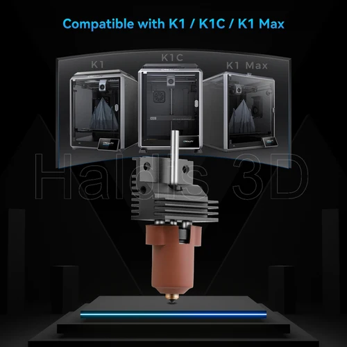 Imagen 2 del producto Kit Hotend mejorado para Creality K1C/K1 Max, boquilla de intercambio rápido de una sola pieza, bloque calefactor de cerámica, piezas de impresora 3D de impresión de alto flujo