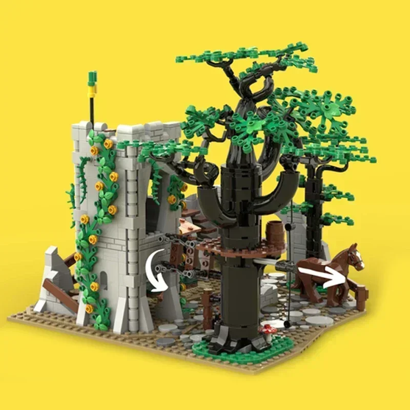 Blocs de Construction Moc, modèle de château, forêt, camping pour hommes, briques techniques, assemblage à monter soi-même, jouets de Construction pour enfants, cadeaux de vacances