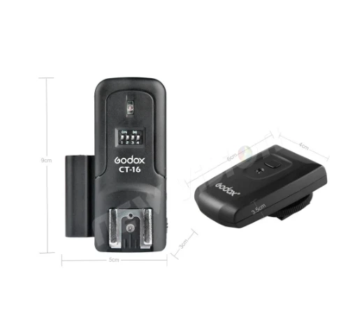 Godox CT-16 16 Channels Wireless Radio Flash Trigger Transmitter + 2x Receiver Set for Canon Nikon Pentax Studio Speedlite Flash