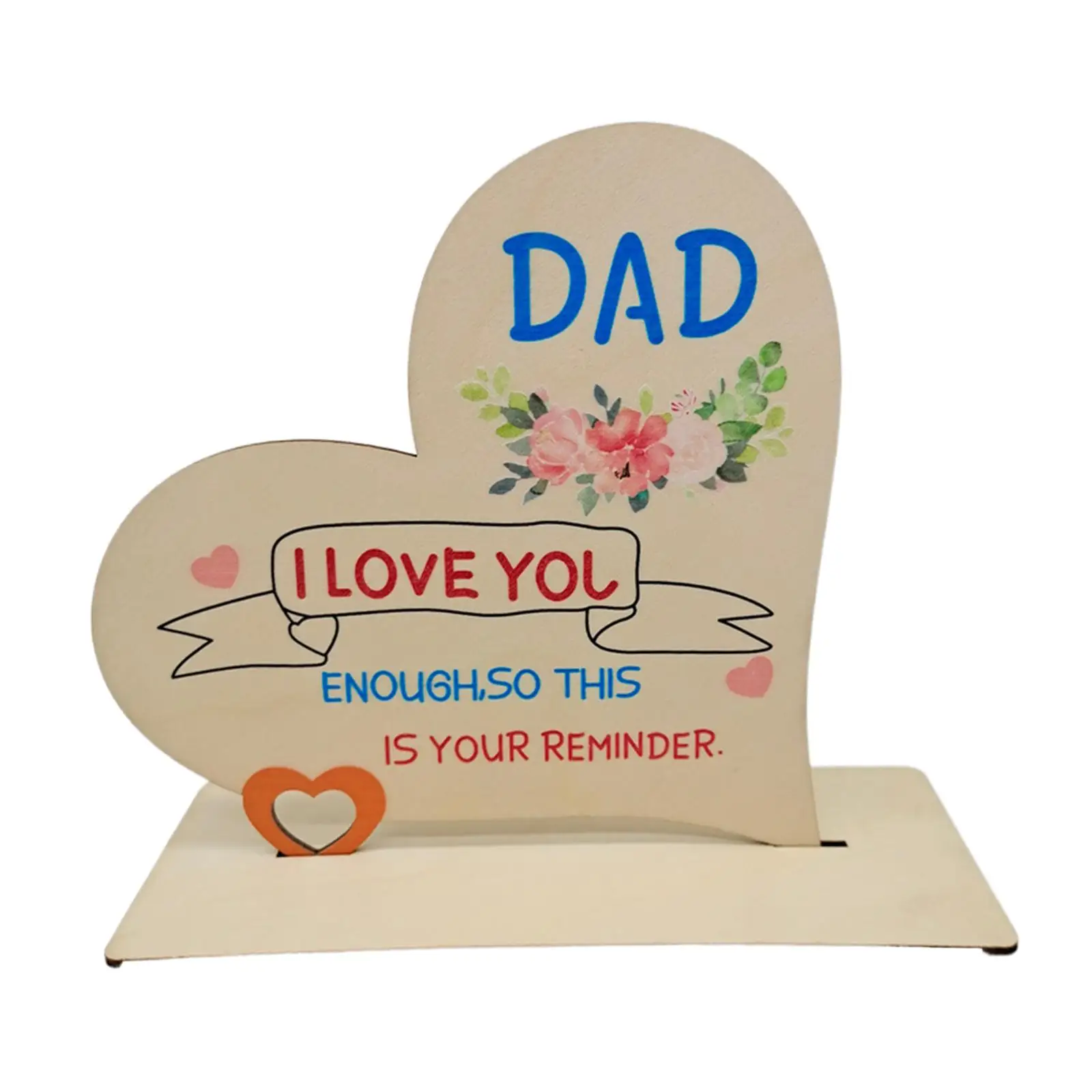 Father\'s Day Gift from Son Wood Heart Sign Grateful Birthday