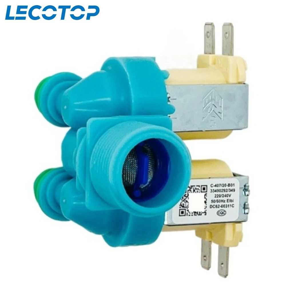 جديد DC62-00311C C407/20-B01 صمام الملف اللولبي لمدخل المياه الكهربائية لأجزاء استبدال غسالة سامسونج