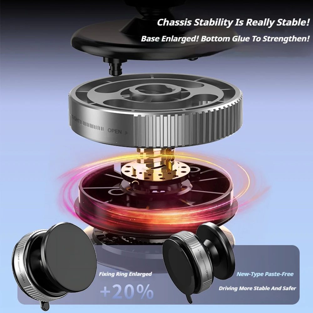 Soporte inteligente para navegación de motocicleta Magsafe, soporte para teléfono para coche, ventosa de vacío magnética, soporte giratorio plegable