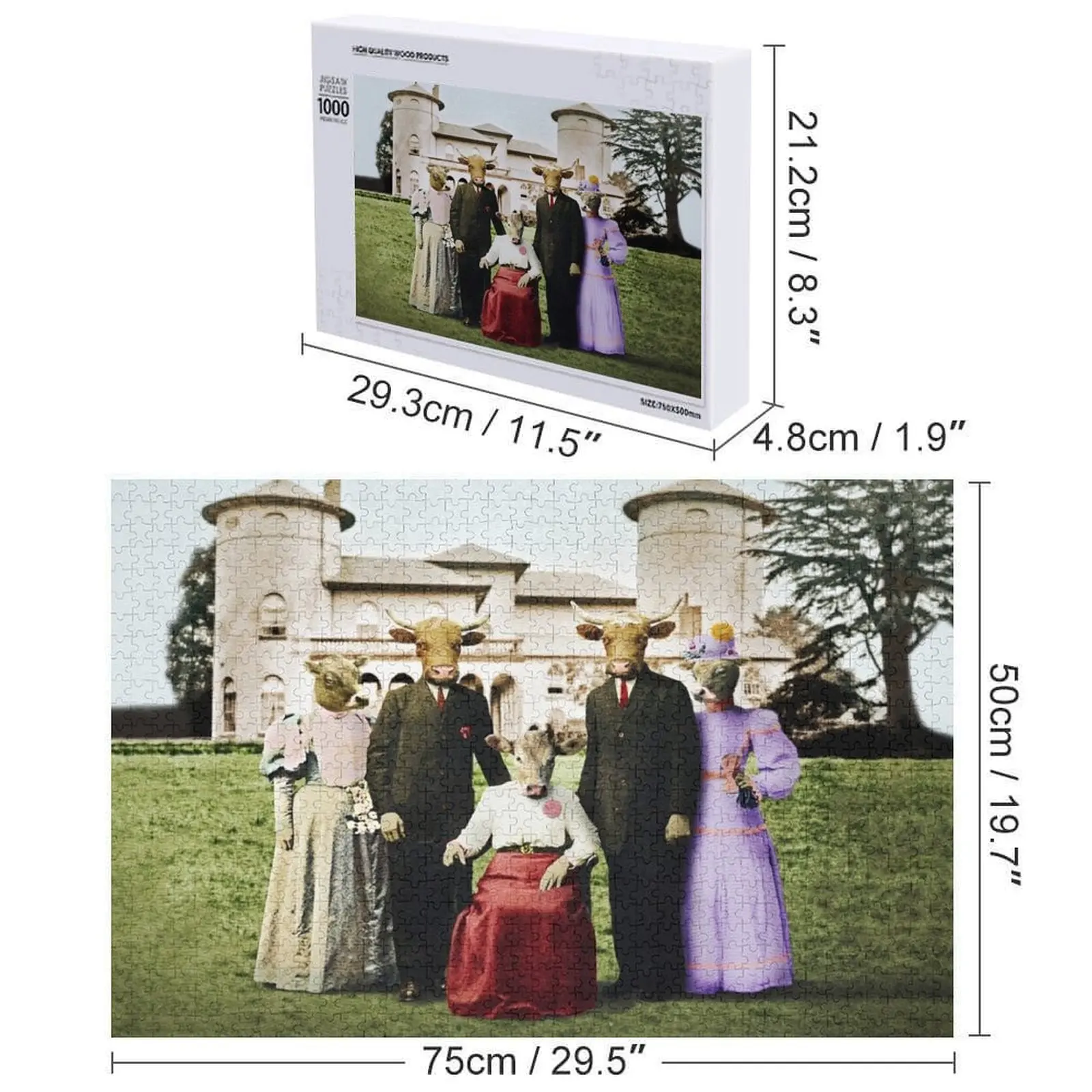 จิ๊กซอว์คาวทาวน์ แอบบีย์ ปรับแต่งชื่อได้ ของเล่นเด็ก จิ๊กซอว์สำหรับผู้ใหญ่