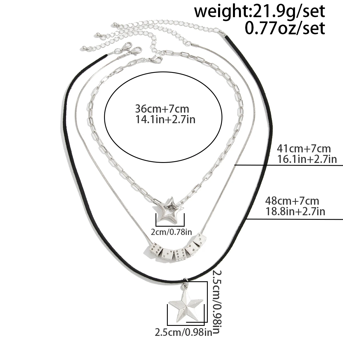 Ingemark العصرية الإبداعية مكعب CCB رقيقة المختنقون القلائد النساء CreativeHollow الخماسي قلادة حبل سلسلة 2026 مجوهرات جديدة #4