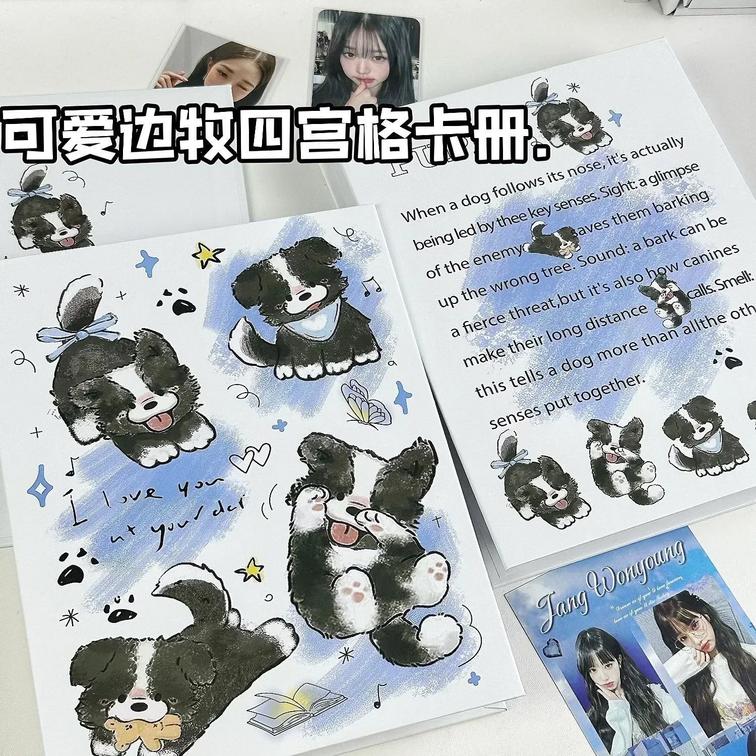 IFFVGX Cute Dog A5 Kpop Photocard Holder Idol Photo Album Photocards Storage Binder Collect Book Kawaii Albums for Photographs