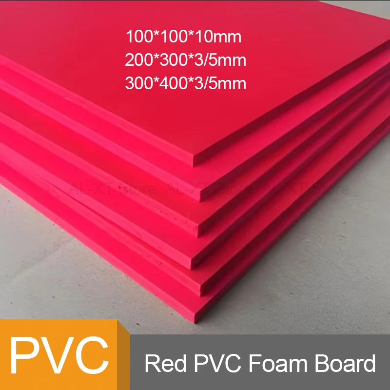 100*100*10mm Red PVC Foam Board DIY Building Sand Table Landscape Model Tool Making Cos Prop Material 200-300*300-400*3/5mm