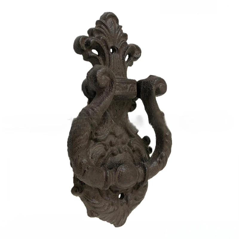 Lion Head Large Pull Ring Retro Cast Iron Door Knock Door Handle Multi Functional Decorative Handle Home Cabinet Door Handles