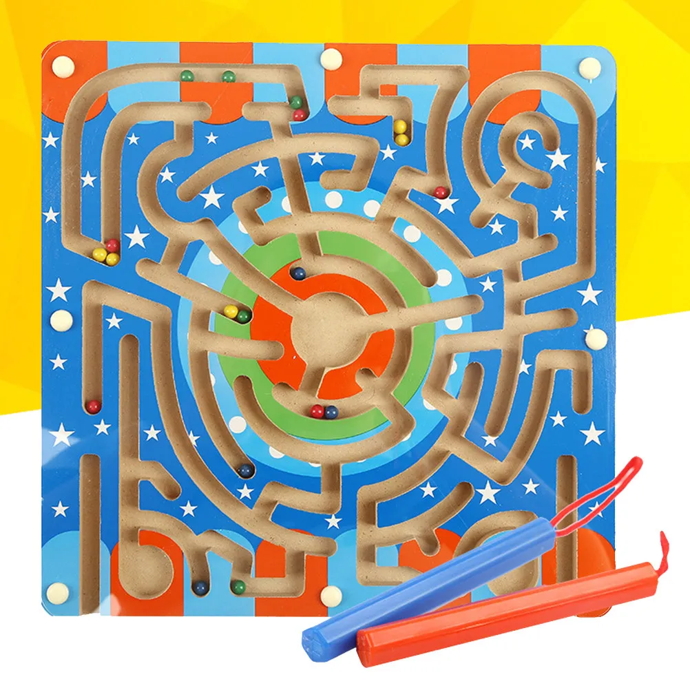 

Деревянная магнитная развивающая игра-головоломка для детей: лабиринт с выдвижными шариками для раннего обучения и развития