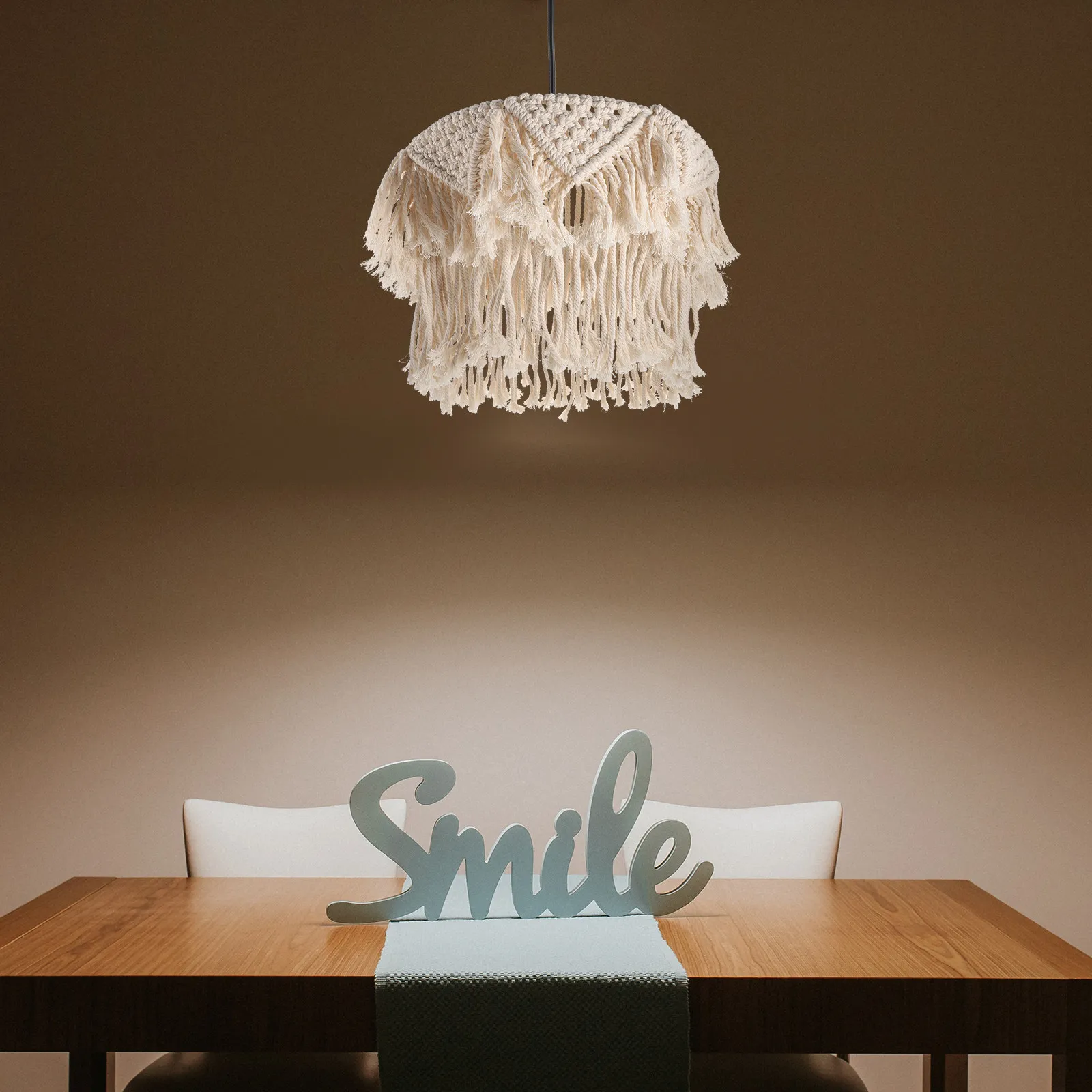 

Богемный абажур для лампы из хлопка, плетеный макраме, подвесной светильник с кисточками, декоративный абажур для дома, офиса, отеля