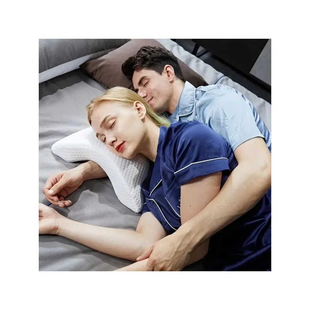 Couple Pillow Provides Comfort & Support With Memory Foam Perfect For Travel & Cuddling  neck pillow ergonomic sleeping pillow