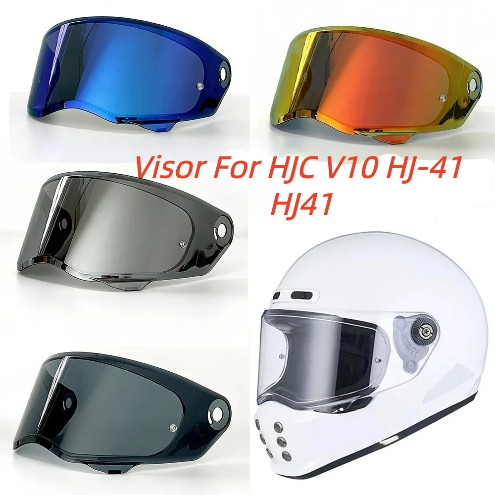 Motorcycle Helmet Shield Anti-UV Sunshield Visor Lens for HJC V10 HJ41 HJ-41 Helmets Plating Moto Goggles Casco Visera