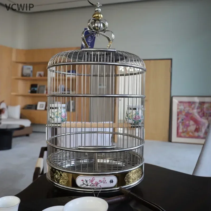 قفص الطيور من الفولاذ المقاوم للصدأ، مبيعات المصنع مباشرة، قفص دائري معدني من Thrush Myna Starling #3