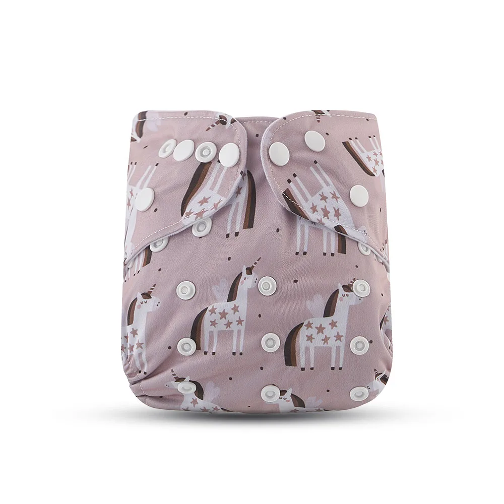 

HappyFlute New Two Piece Sets Recycled Fabric Waterproof &Reusable 3-15kg Baby Adjustable Cloth Diaper