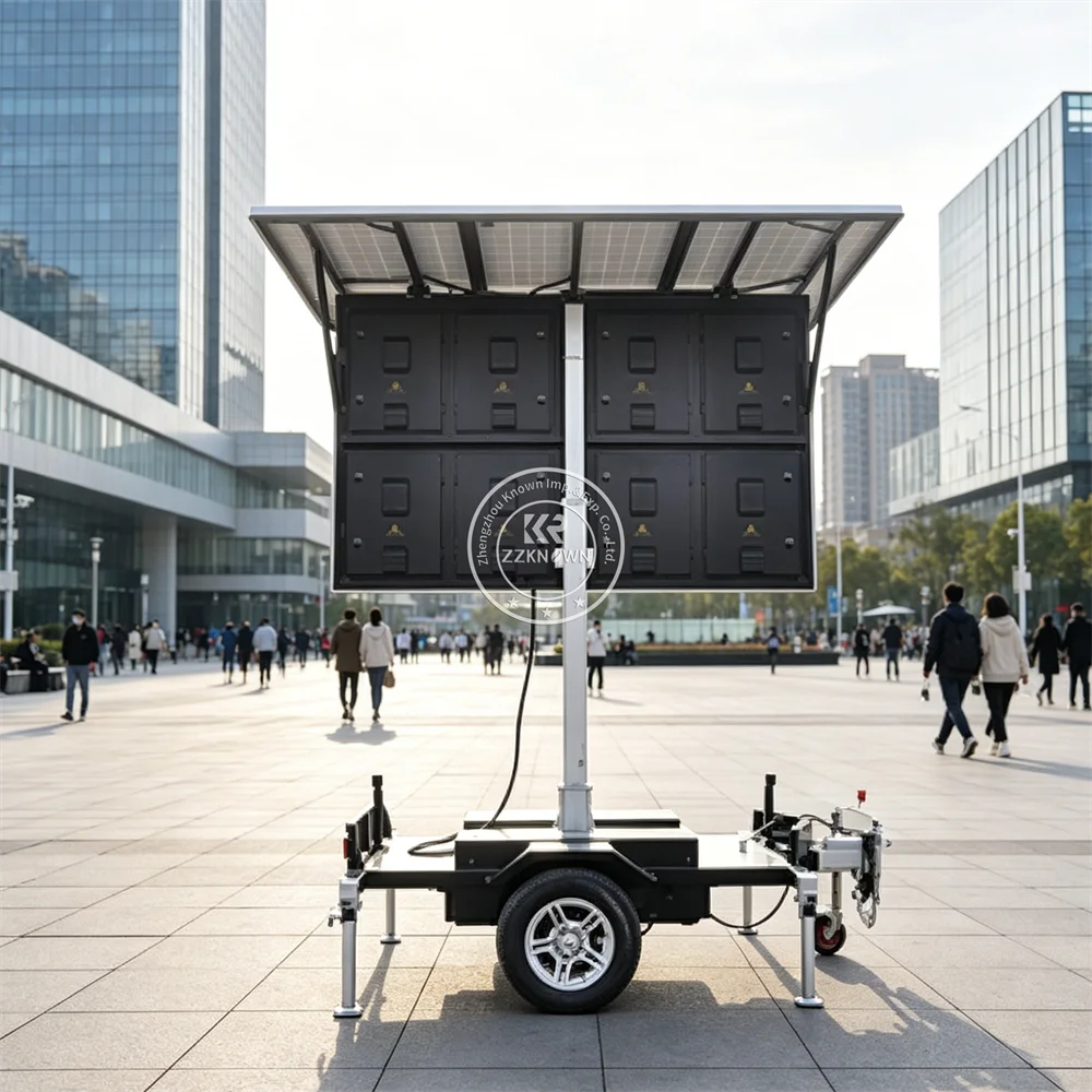 Mobile Solar LED Advertising Trailer Outdoor Digital Billboard Screen Truck Event Promotion Display Trailer With Control System