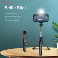 Fangtuosi wireless Bluetooth selfie stick mobile phone holder retractable portable mini tripod with fill light remote shutter