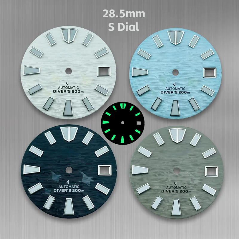 

28.5mm NH35/NH36 Dial Green Luminous Stingray Mechanical Watch Dial S Logo Watch Accessory