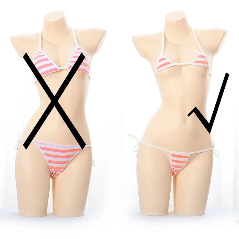 Garra de gato lingerie sexy lolita kawaii rosa branco listrado mini biquíni adulto uniforme cosplay trajes eróticos sutiã roupa interior feminina