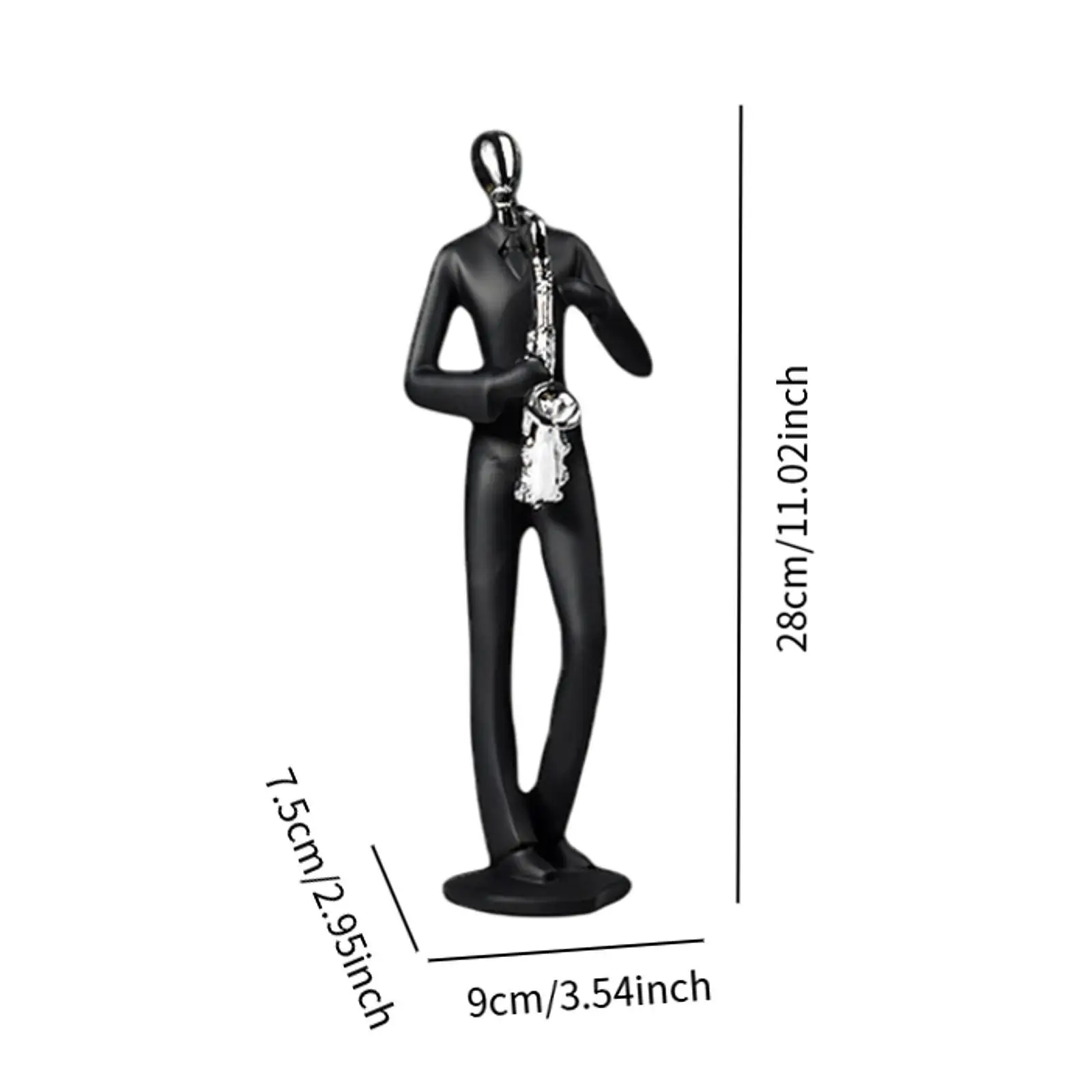 Giocatore di sassofono Musicista Figurina Resina da collezione Scultura decorativa Regalo musicale per Bar Hotel Libreria Armadio da ufficio