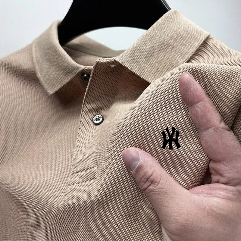 2024 Summer New Polo Fashion Men Casual Business Flip Collar Comfortable Short Sleeve T-shirt Top High Quality Short Sleeve