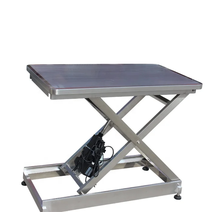 Veterinary 304 Stainless Steel Flat Panel Electric Lifting Pet Treatment Table Puppy Dog Height Medical Disposal Clinic Platform