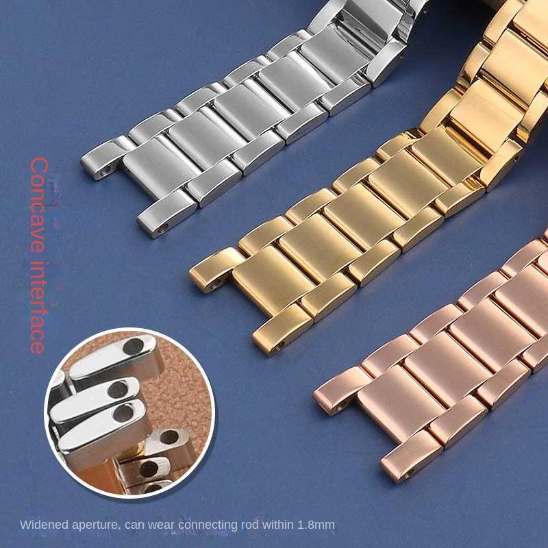 Lady Notch Stainless steel WatchBand for Cartier PASHA Folli Follie Michael Kors Watch Strap women wristband Bracelet 16 18 20m