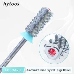 HYTOOS 4XC Carbide Acrylic Nail Drill Bits Chrome Crystal Top Large Barrel Nail Bit Remove Hard Gel Nail Tech Tool